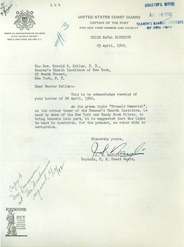 U.S. Coast Guard Letter